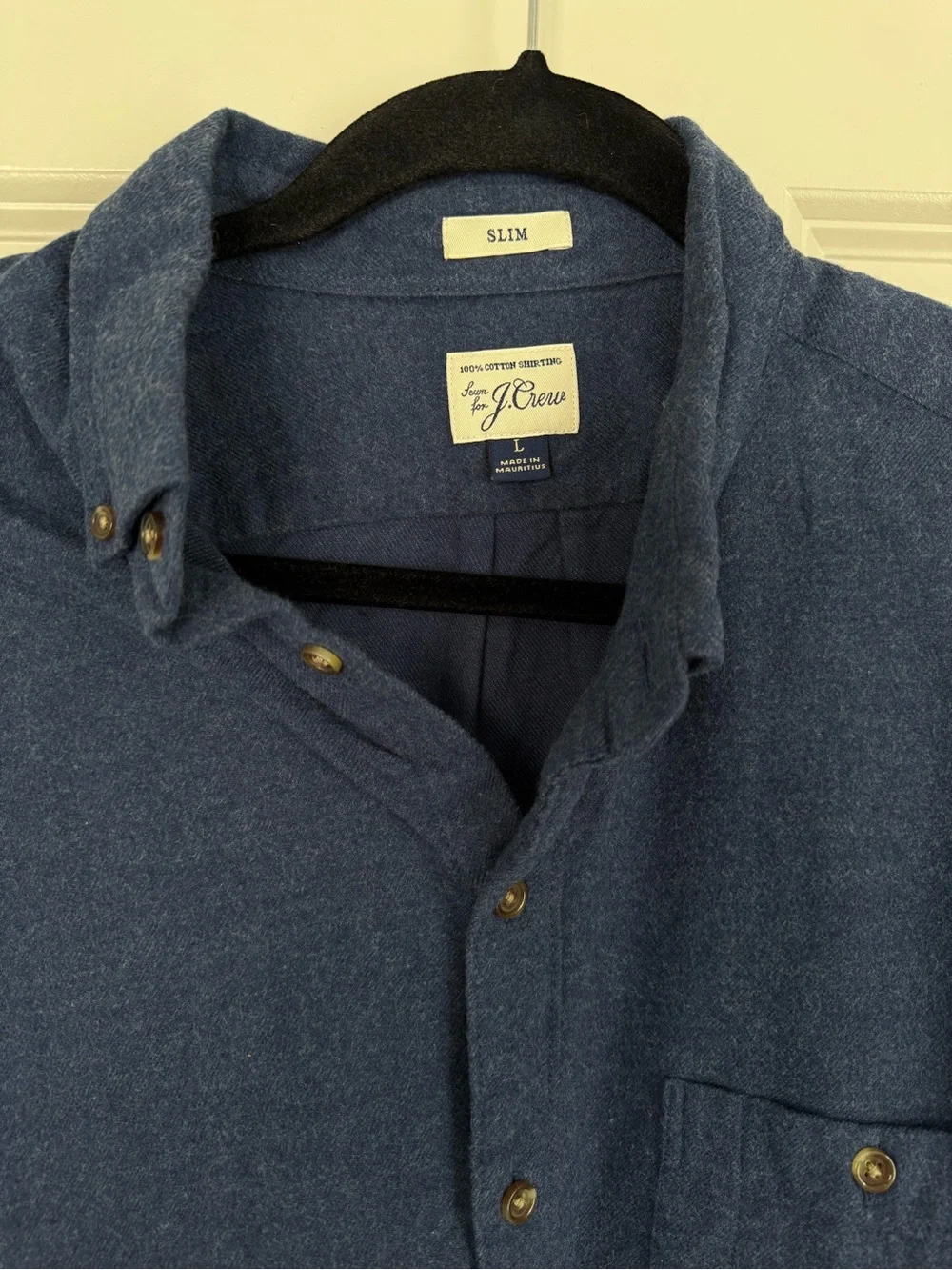 J. Crew Men’s Navy Button-Down with Elbow Patches